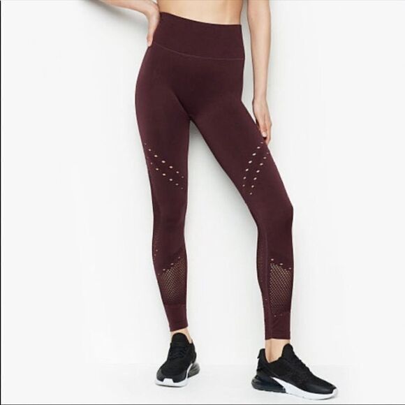 Victoria's Secret Pants - VICTORIAS SECRET High Rise 7/8 Perforated Yoga Seamless Sport Tight Leggings-S